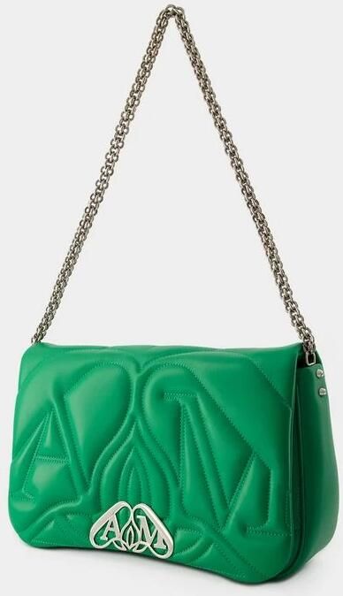 Alexander mcqueen Schoudertassen The Seal Crossbody Bag Leather Green in groen - Foto 4