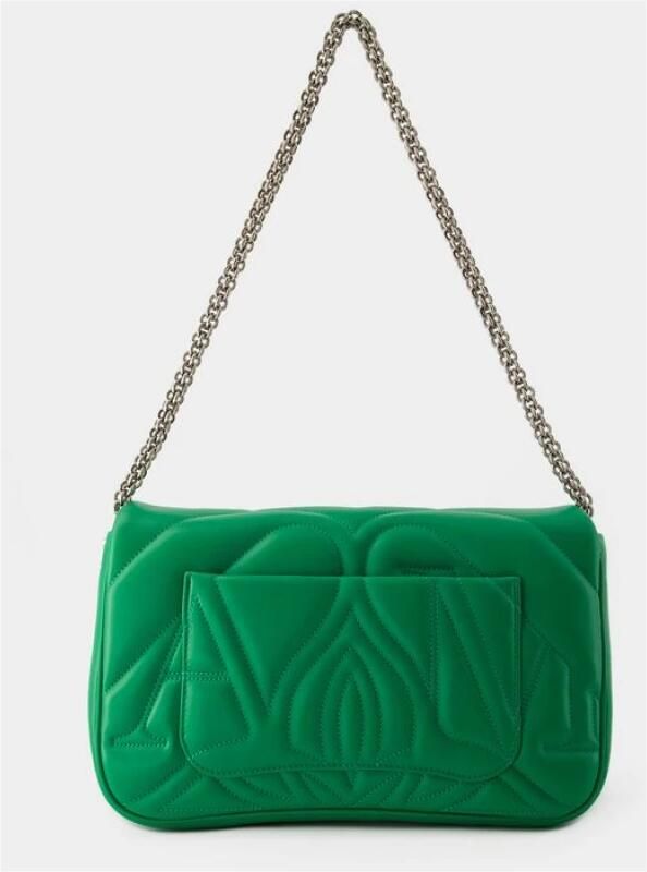 Alexander mcqueen Schoudertassen The Seal Crossbody Bag Leather Green in groen - Foto 3