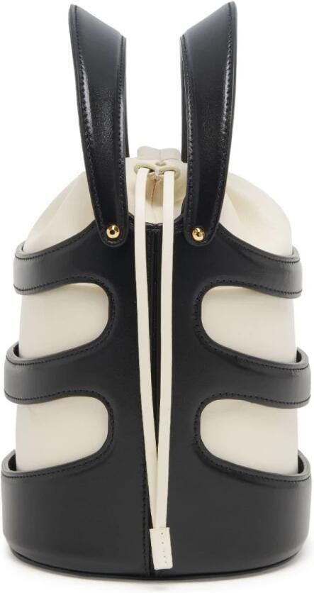 Alexander mcqueen Bucket bags Rise Bag Leather Black Ivory in grijs - Foto 7