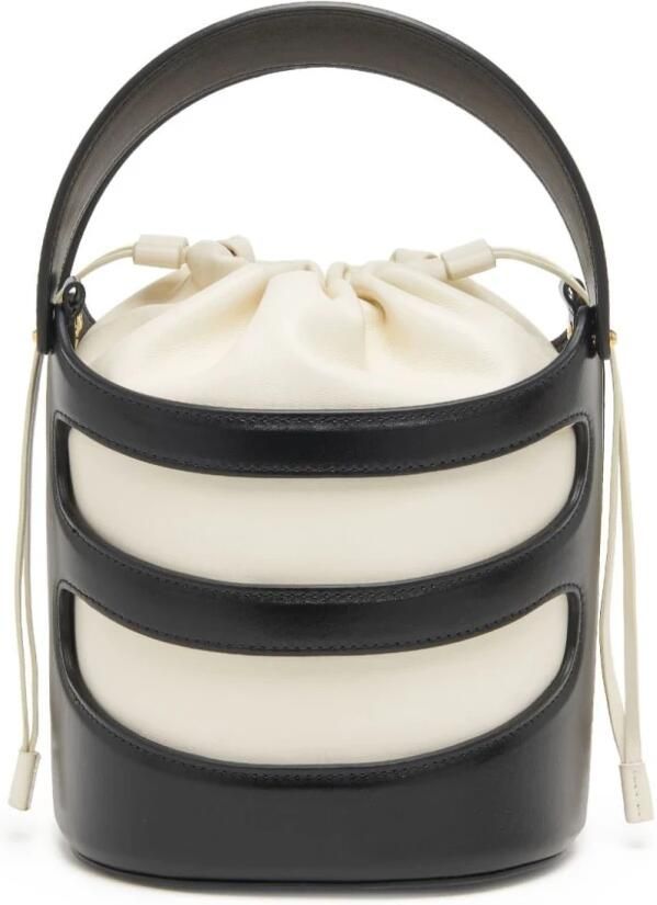 Alexander mcqueen Bucket bags Rise Bag Leather Black Ivory in grijs - Foto 6