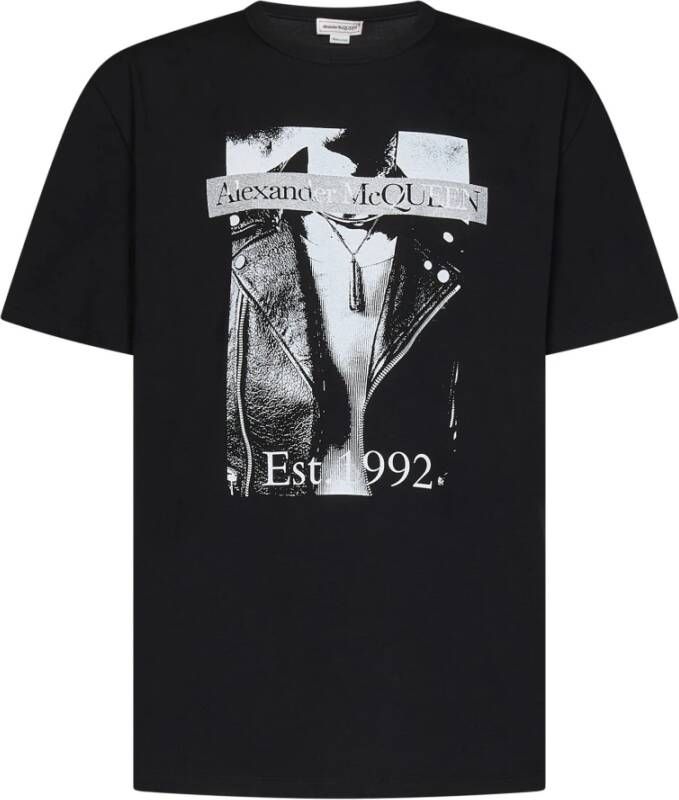 Alexander mcqueen Atelier Print Zwart T-shirt voor Heren Zwart Heren