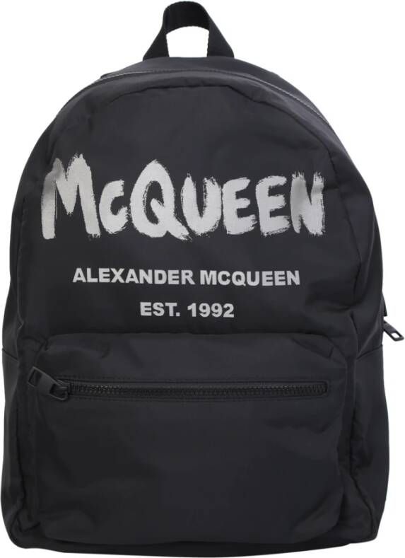 Alexander mcqueen Zwart Wit Esthetische Rugzak Black Heren