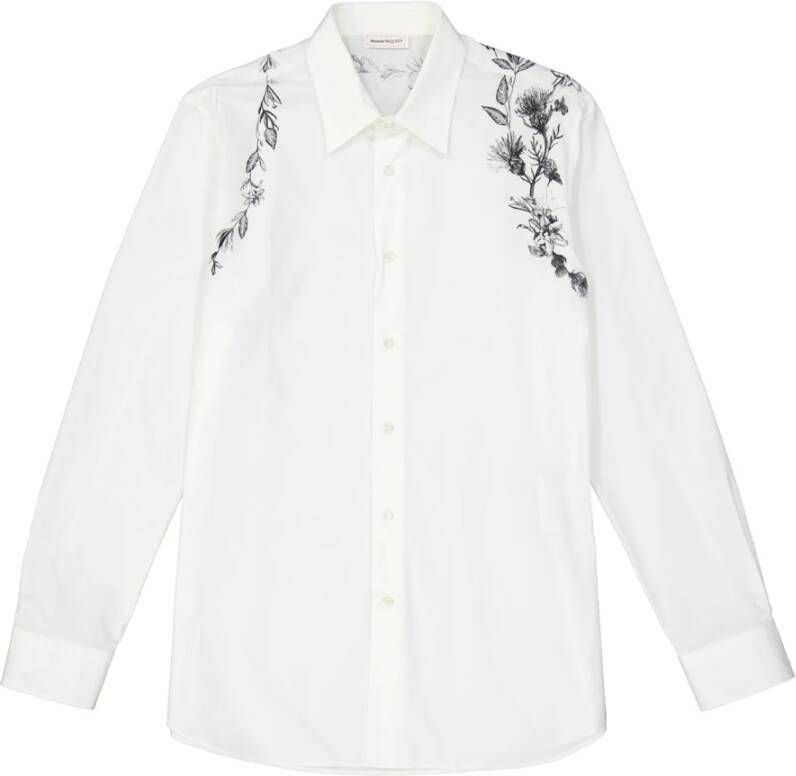 Alexander mcqueen Bedrukt overhemd met uniek ontwerp White Heren