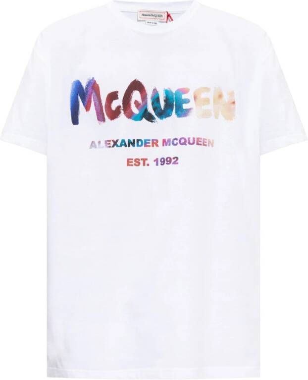 alexander mcqueen Bedrukt T-shirt Wit Heren