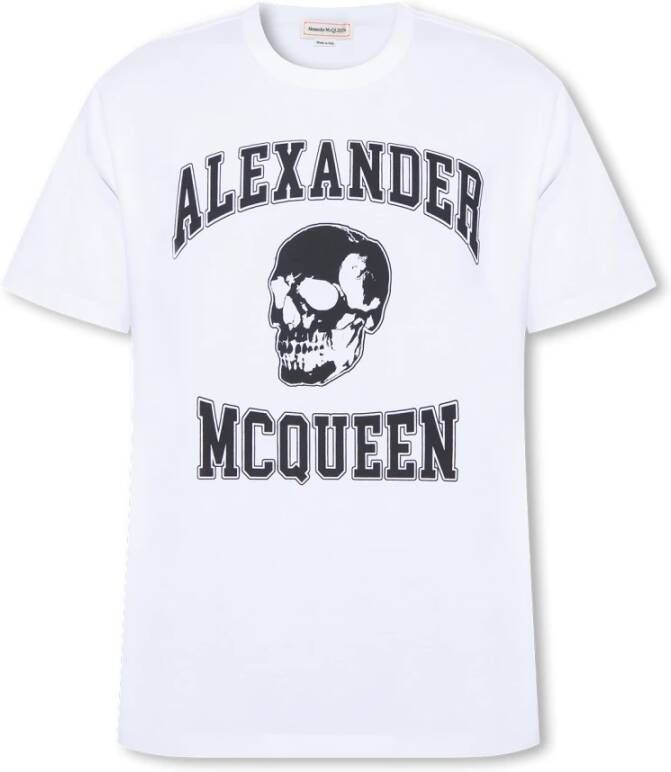 Alexander mcqueen Witte T-shirts en Polos met Skull Logo White Heren