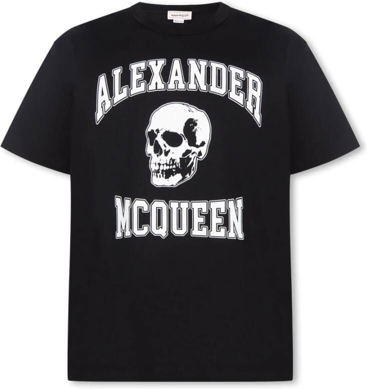 Alexander mcqueen Zwarte T-shirts en Polos met Skull Logo Black Heren