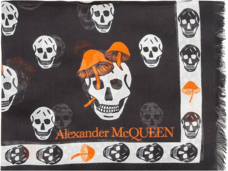 Alexander mcqueen Biker paddestoel sjaal Zwart Dames