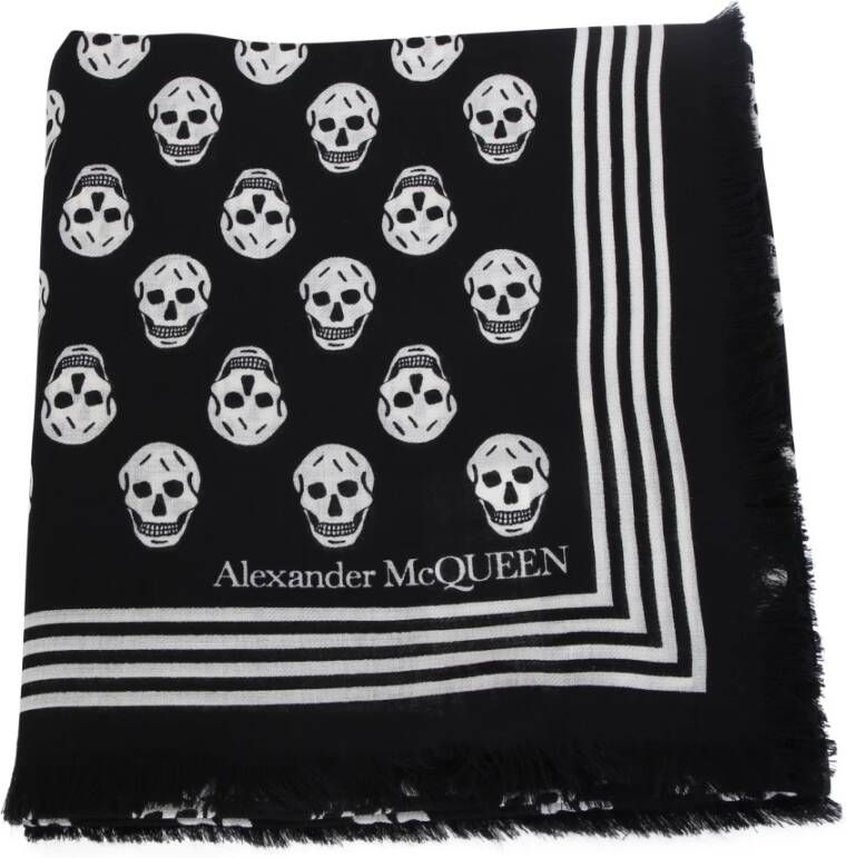 Alexander mcqueen Black Biker Skull foulard by Zwart Dames