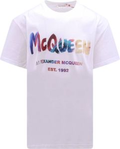 Alexander mcqueen Biologisch katoenen T-shirt met McQueen Graffiti Print Wit Heren