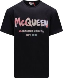Alexander mcqueen Biologisch katoenen T-shirt met McQueen Graffiti Print Zwart Heren