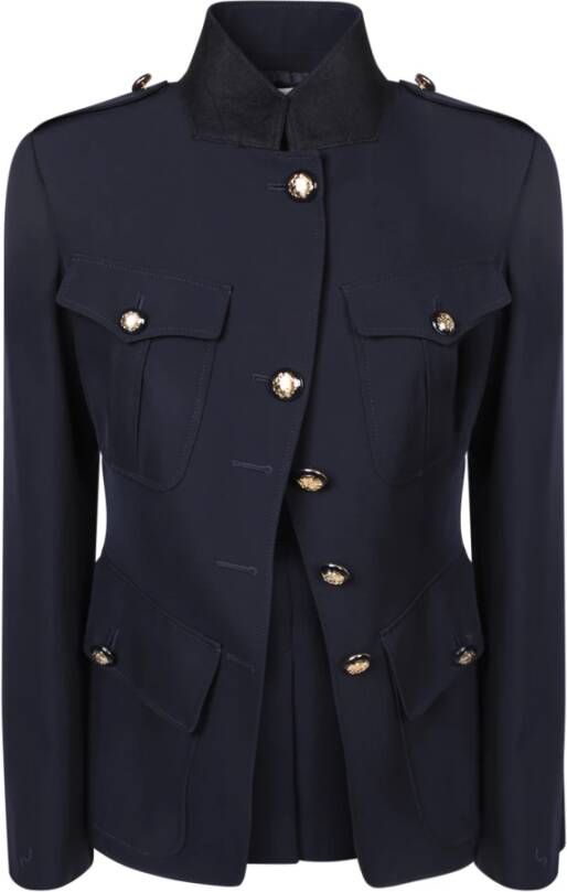 Alexander mcqueen Blauwe Asymmetrische Jas voor Vrouwen Blauw Dames