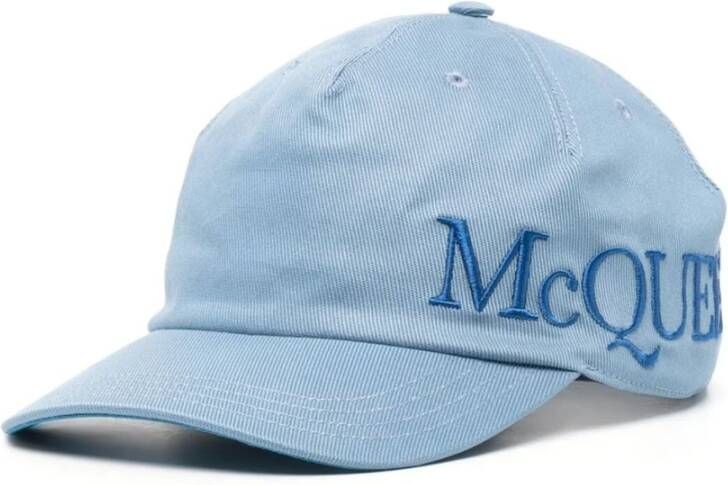 Alexander mcqueen Blauwe Geborduurde Baseballpet met Logo Blauw Heren