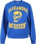Alexander mcqueen Blauwe Katoenen Sweatshirt met Bedrukt Voorpaneel Blauw Dames - Thumbnail 3