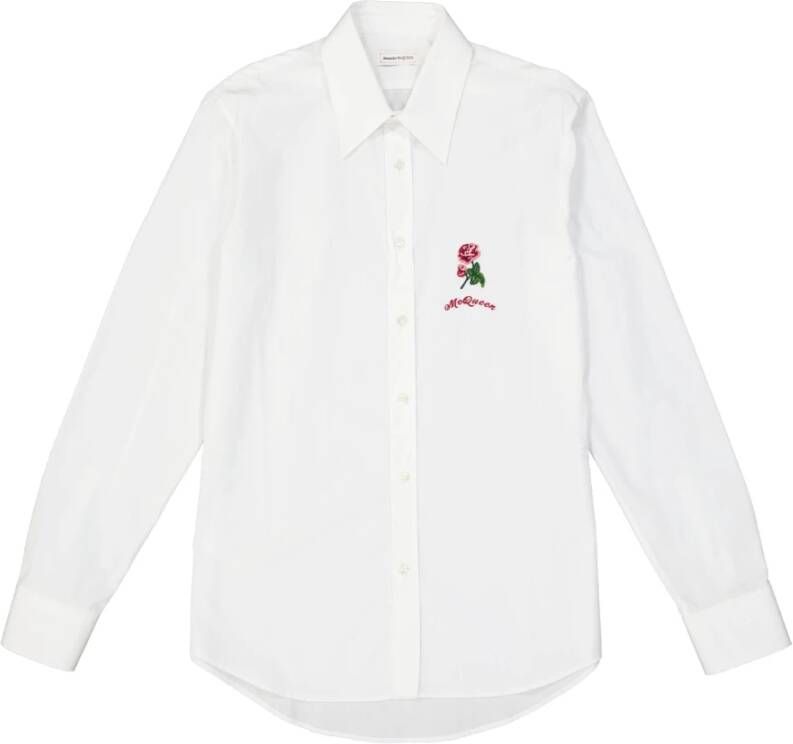 Alexander mcqueen Bloemdetail Katoenen Overhemd White Heren