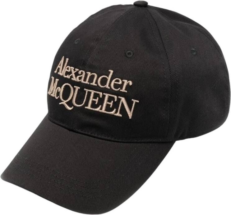 Alexander mcqueen Zwarte geborduurde hoeden met verstelbare sluiting Zwart Heren