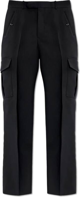 Alexander mcqueen Zwarte op maat gemaakte broek met meerdere zakken Black Heren
