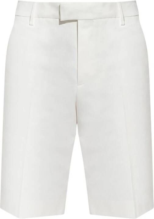 alexander mcqueen Casual witte shorts met geplooide voorkant Wit Heren