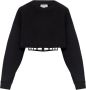 Alexander mcqueen Zwarte Cropped Sweatshirt Black Dames - Thumbnail 1