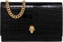 Alexander mcqueen Zwarte Leren Schoudertas met Krokodileffect Black Dames - Thumbnail 1