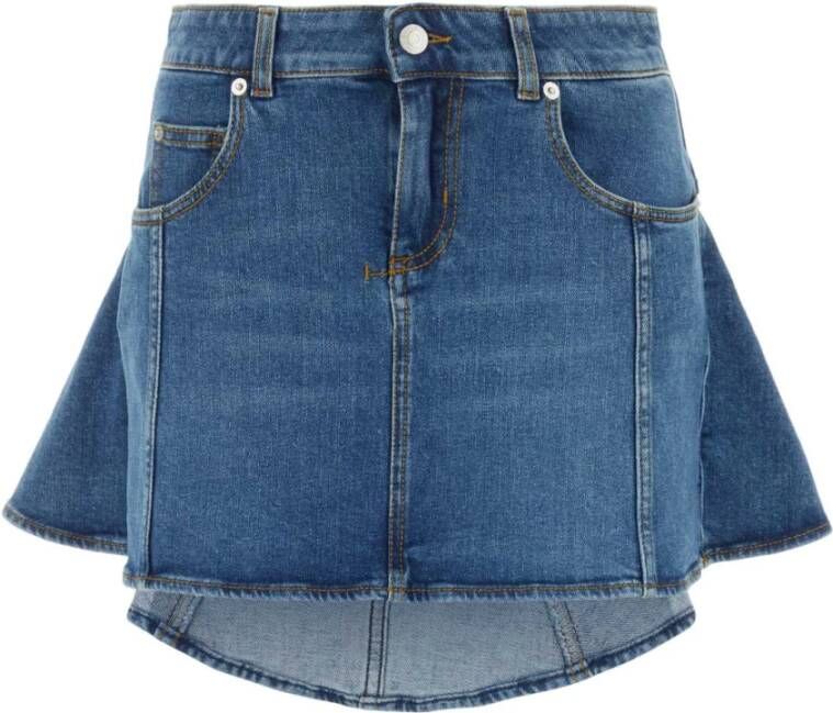 Alexander mcqueen Denim Minirok Stijlvol en Trendy Blauw Dames