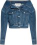 Alexander mcqueen Denimjack met blote schouders Blauw Dames - Thumbnail 1