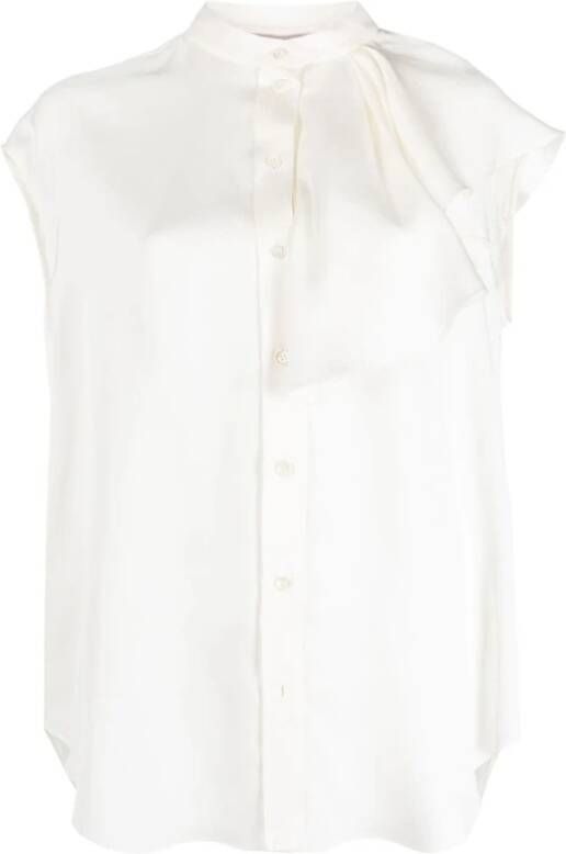 Alexander mcqueen Elegante Ivoor Zijden Shirt White Dames