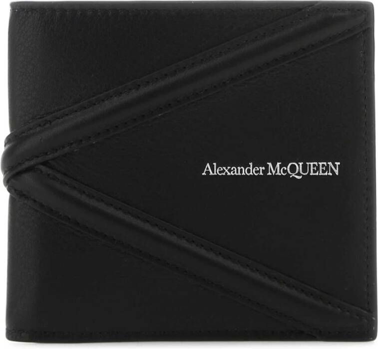 Alexander mcqueen Elegante Leren Portemonnee voor Mannen Zwart Heren