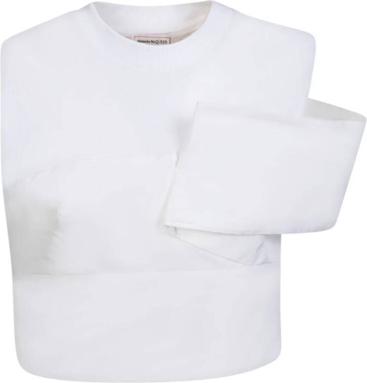 Alexander mcqueen Elegante Witte Mouwloze Top met Uitgesneden Details White Dames