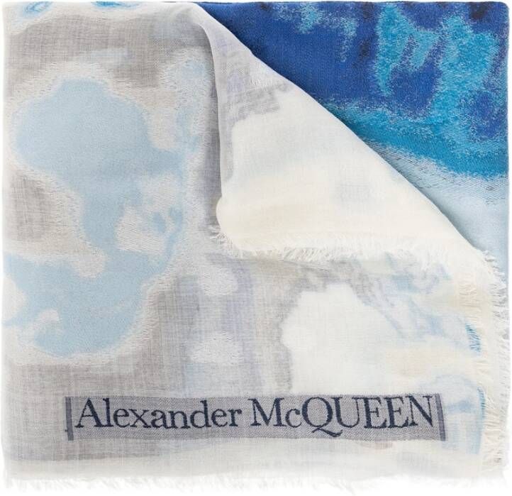 Alexander mcqueen Gebloemde sjaal Blauw Dames