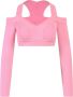 Alexander mcqueen Geribbelde Viscose Top met Ritssluiting Roze Dames - Thumbnail 1