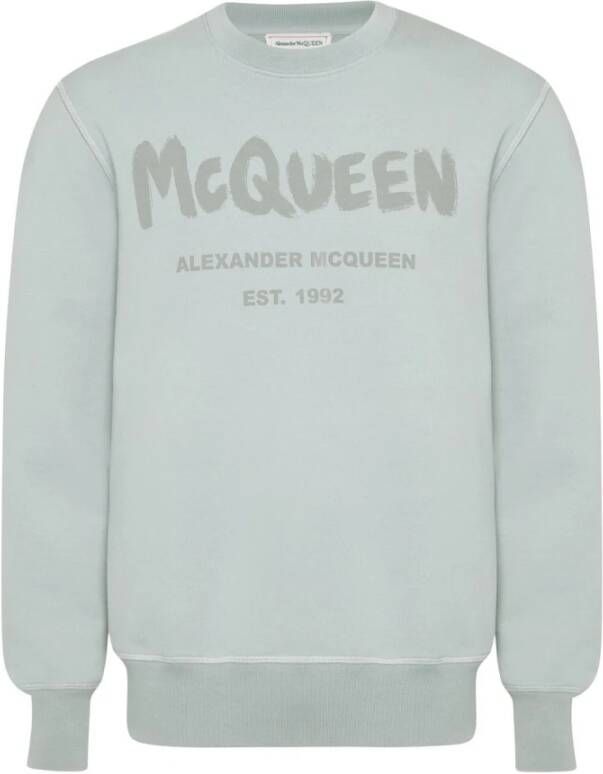 Alexander mcqueen Graffiti Logo Sweatshirt in Grijs Gray Heren
