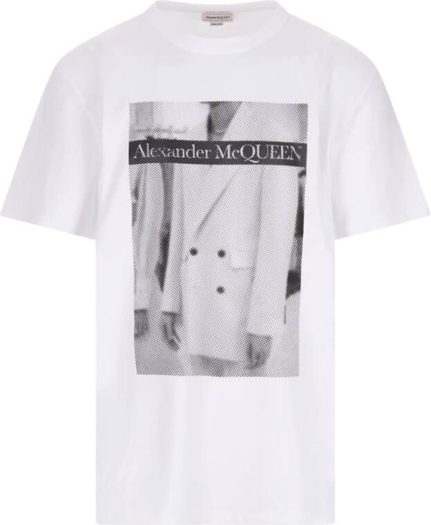 Alexander mcqueen Grafisch Bedrukt Heren Wit T-shirt White Heren