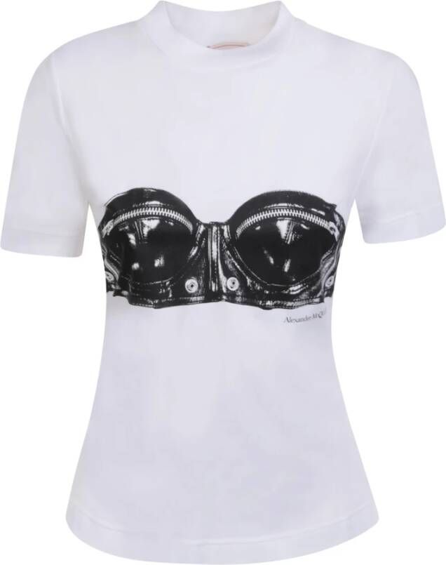 Alexander mcqueen Grafische Print Katoenen T-shirt White Dames