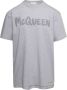 Alexander mcqueen Grijze Oversized T-Shirt met Tonal Logo Print Grijs Heren - Thumbnail 1