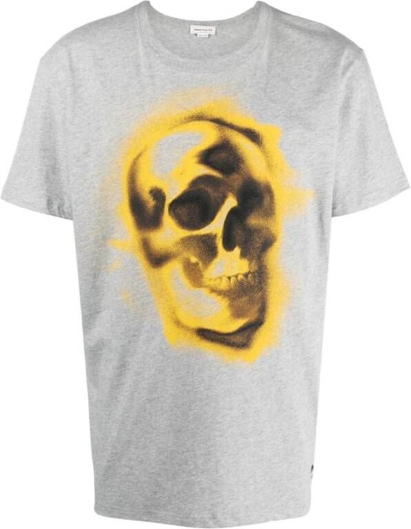 Alexander mcqueen Grijze T-shirt met schedelprint voor heren Grijs Heren