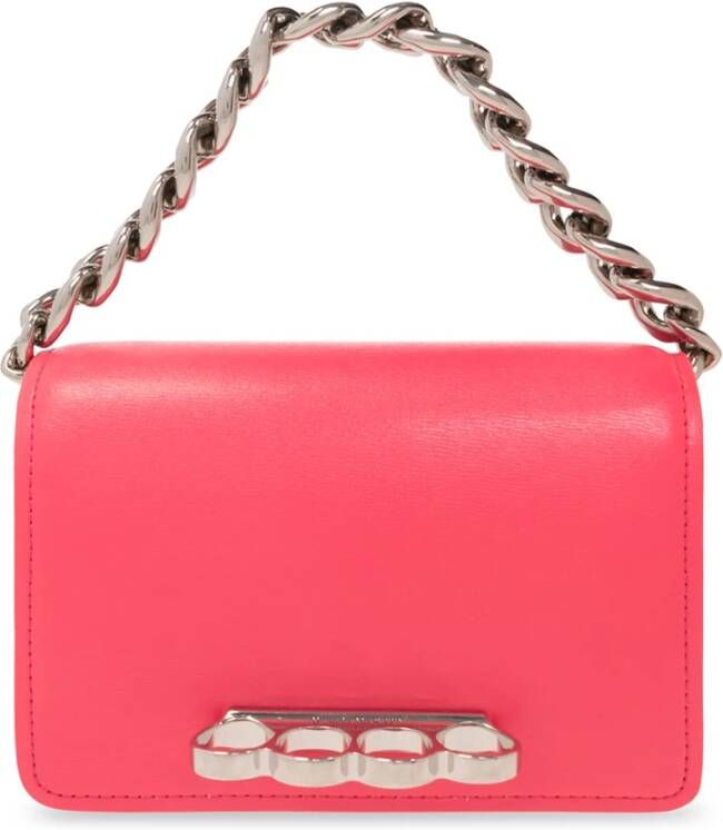 Alexander mcqueen Mini Bag Four Ring Grootte: TU Presta Color: Rose Roze Dames