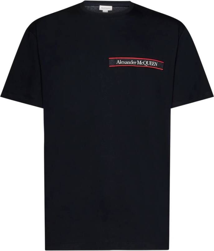 Alexander mcqueen Heren Zwart Aw22 Katoenen Jersey T-Shirt Zwart Heren
