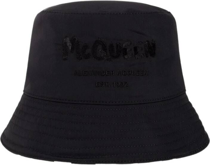 Alexander mcqueen Moderne Logo Borduurwerk Bucket Hat Black Heren