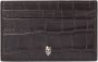 Alexander mcqueen Zwarte krokodil-geprinte portemonnee met zilveren schedeldetail Black Heren - Thumbnail 2