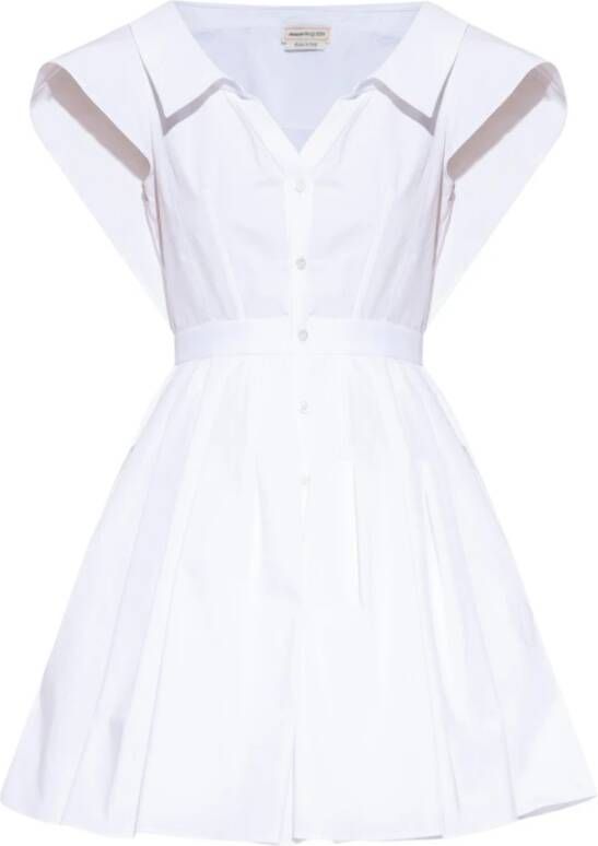 Alexander mcqueen Katoenen mini jurk White Dames