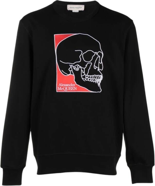 Alexander mcqueen Katoenen Sweatshirt met Skull-Print voor Heren Zwart Heren