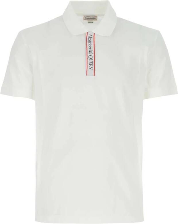 Alexander mcqueen Klassieke Witte Piquet Polo Shirt Wit Heren