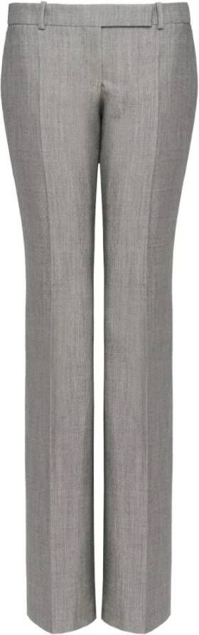 Alexander mcqueen Grijze Wol-Mohair Lage Taille Bootcut Broek Grijs Dames