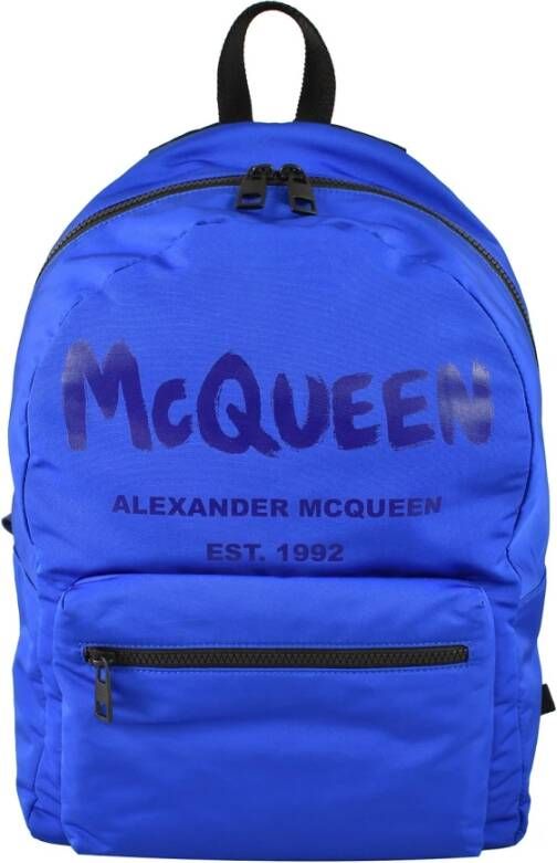 Alexander mcqueen Lichtblauwe rugzak met handtekening stofzak Blauw Heren