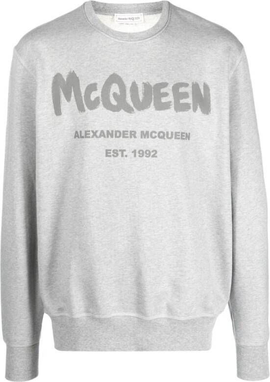 Alexander mcqueen Logo-Print Sweatshirt Grijs Heren Grijs Heren