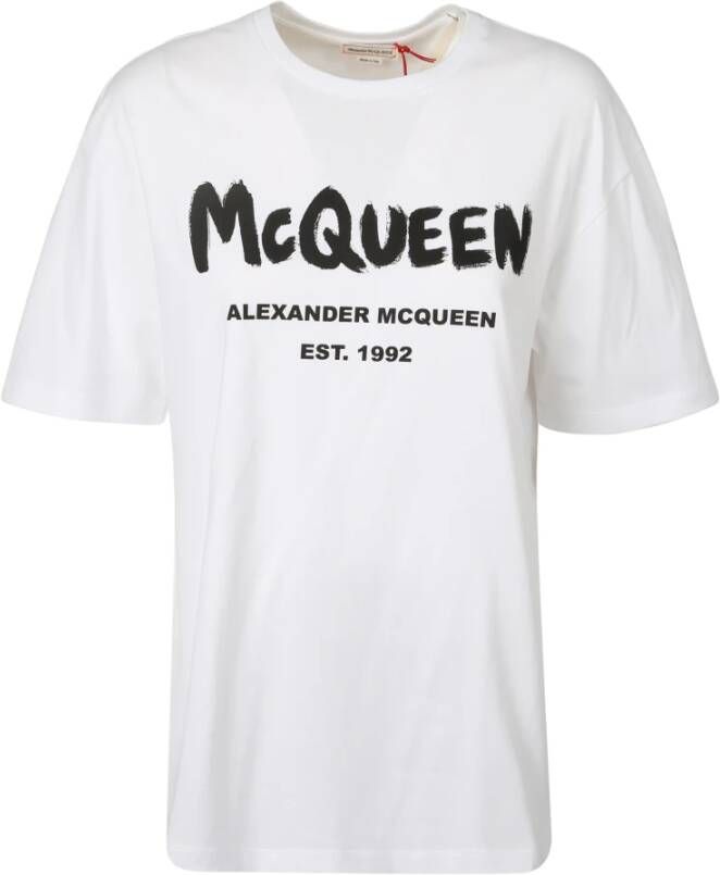Alexander mcqueen Witte katoenen T-shirt van topkwaliteit White Dames