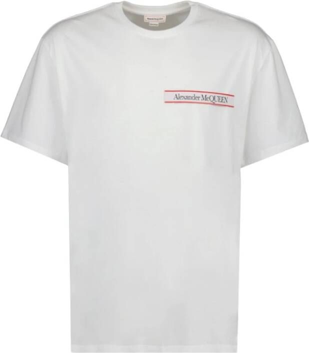 Alexander mcqueen T-shirt à logo Taille: L Wit Heren