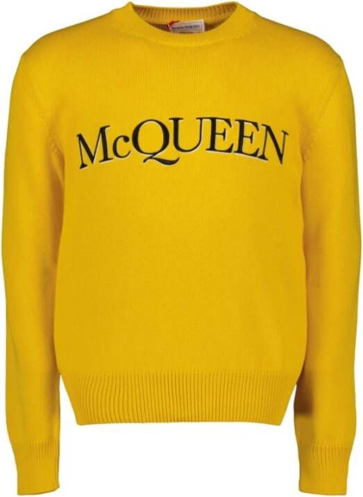 Alexander mcqueen Logo -trui Grootte: L Presta kleur: geel Heren