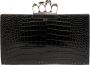 Alexander mcqueen Luxe krokodilleneffect leren clutch met schedel- bloem- en Swarovski-kristaldetails Zwart Dames - Thumbnail 1
