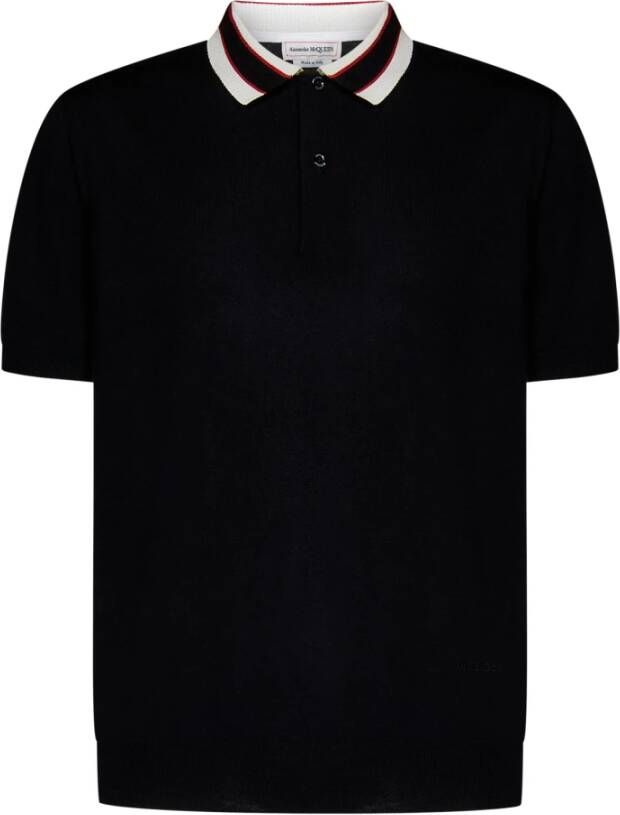 Alexander mcqueen Luxe Zwarte Gestreepte Polo Shirt Aw23 Zwart Heren